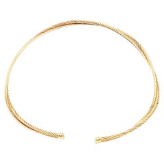 Moderne David Yurman Halskette aus 18 Karat Gelbgold mit Kabelkragen