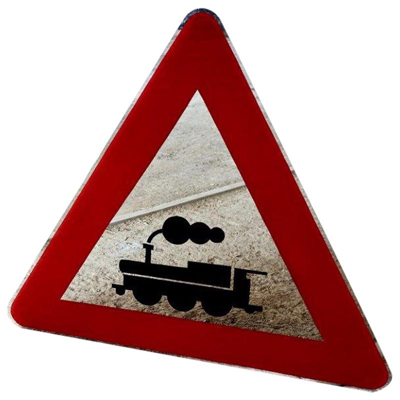 Modern Davide Medri for Dilmos Triangle Mirror Handcrafted Road Signs For Sale
