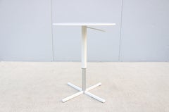 Modern Davis Furniture Height Adjustable White Round Occasional Side Table, New