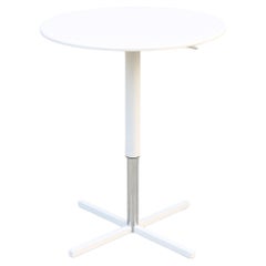 Modern Davis Furniture Height Adjustable White Round Occasional Side Table, New
