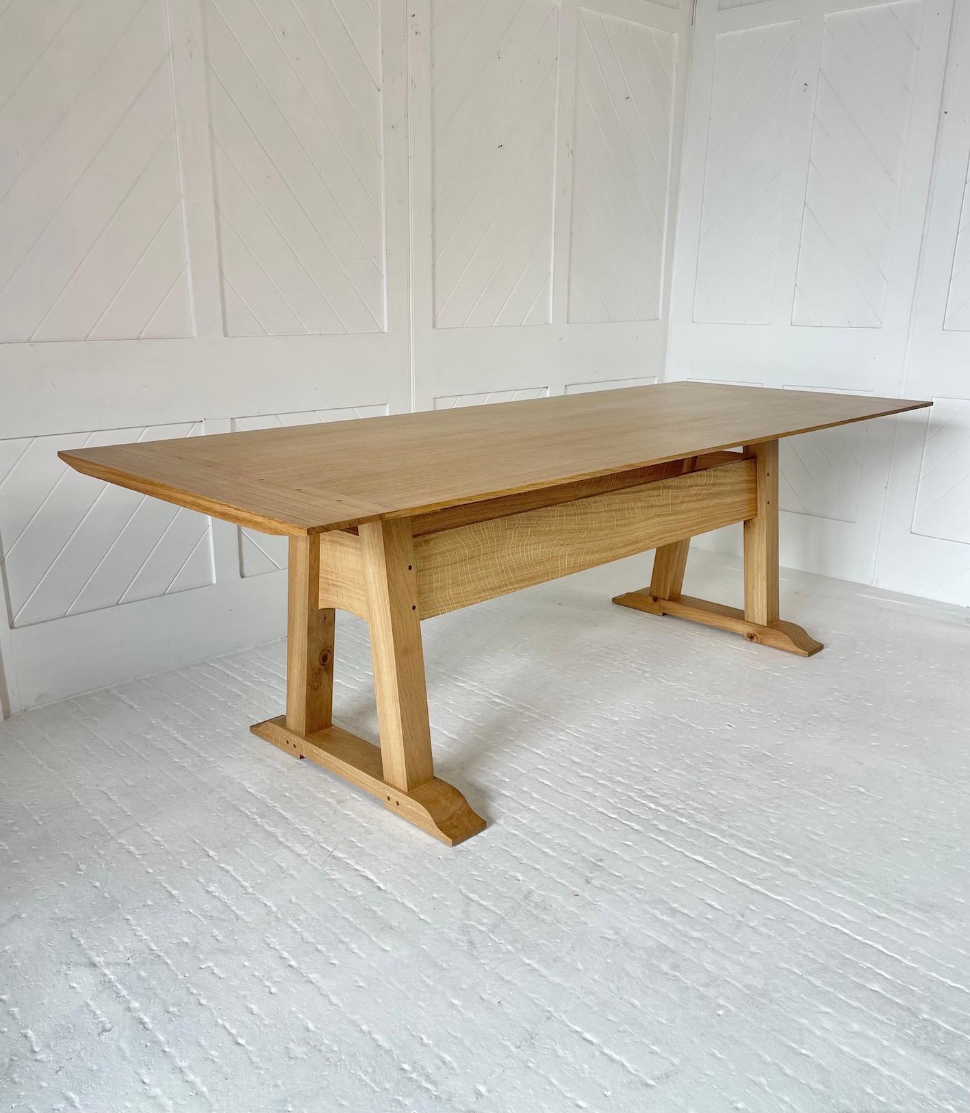 Modern Day Hand Made Oak Refectory Table For Sale 1