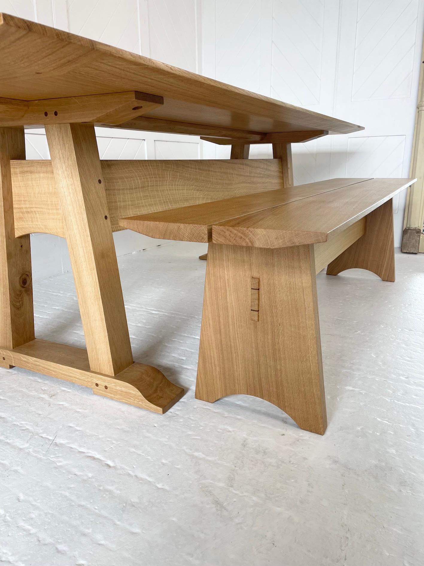Modern Day Hand Made Oak Refectory Table For Sale 2
