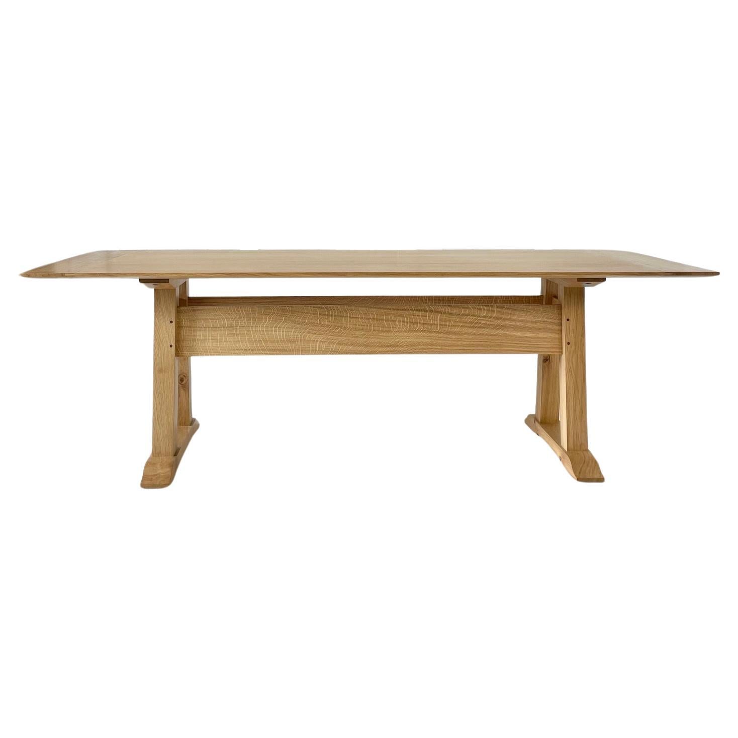 Modern Day Hand Made Oak Refectory Table For Sale