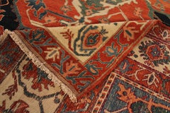 Modern Day Persian Rug Serapi Design with Large Tribal Shield Motif