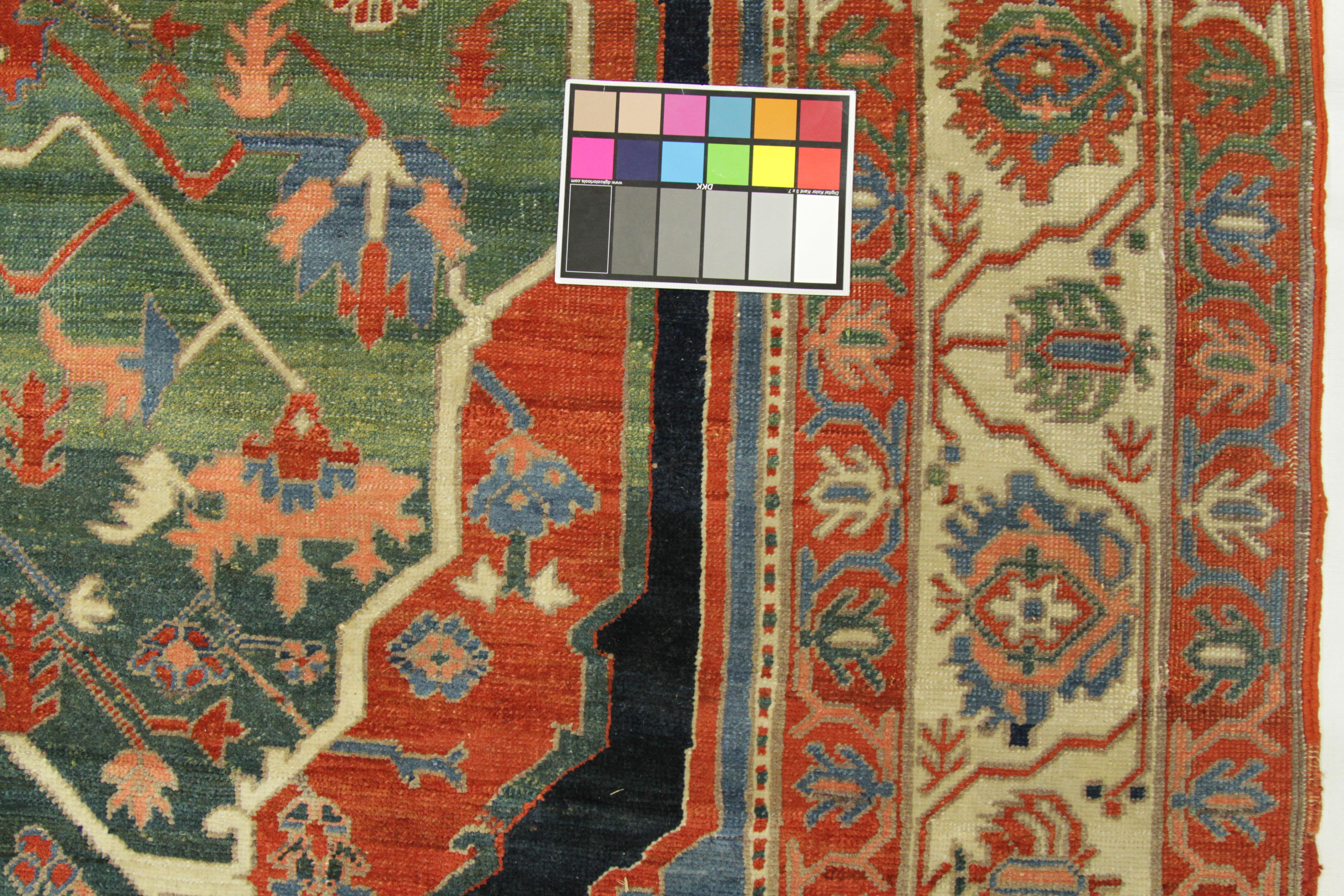 Contemporary Modern Day Persian Rug Serapi Design with Large Tribal Shield Motif