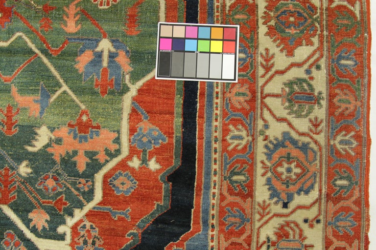 Modern Day Persian Rug Serapi Design with Large Tribal Shield Motif at ...