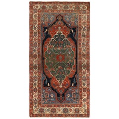 Modern Day Persian Rug Serapi Design with Large Tribal Shield Motif