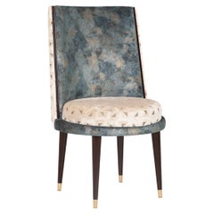 Modern De Castro Dining Chairs, Velvet, Beech, Handmade Portugal by Greenapple