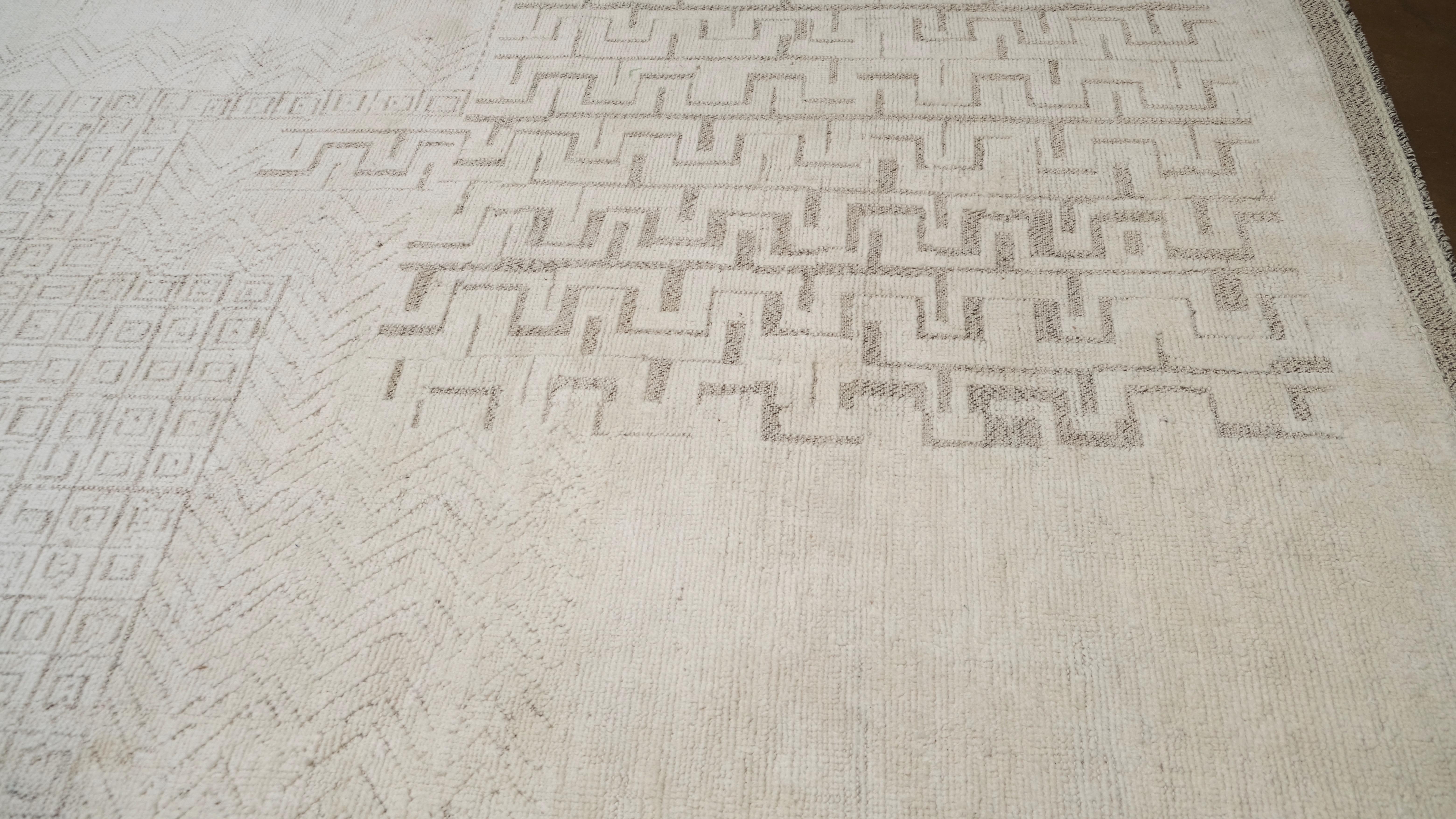 Pakistanais Tapis abstrait déco noué à la main 10'x14' en vente