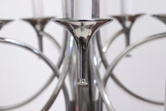 Modern Deco Chrome 8 Arm 2 Tier Dramatic Chandelier