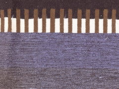 Modern Deco Flat Weave Wool Runner Inspired by Frank Lloyd Wright