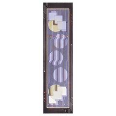 Modern Deco Flat Weave Wool Runner Inspired by Frank Lloyd Wright