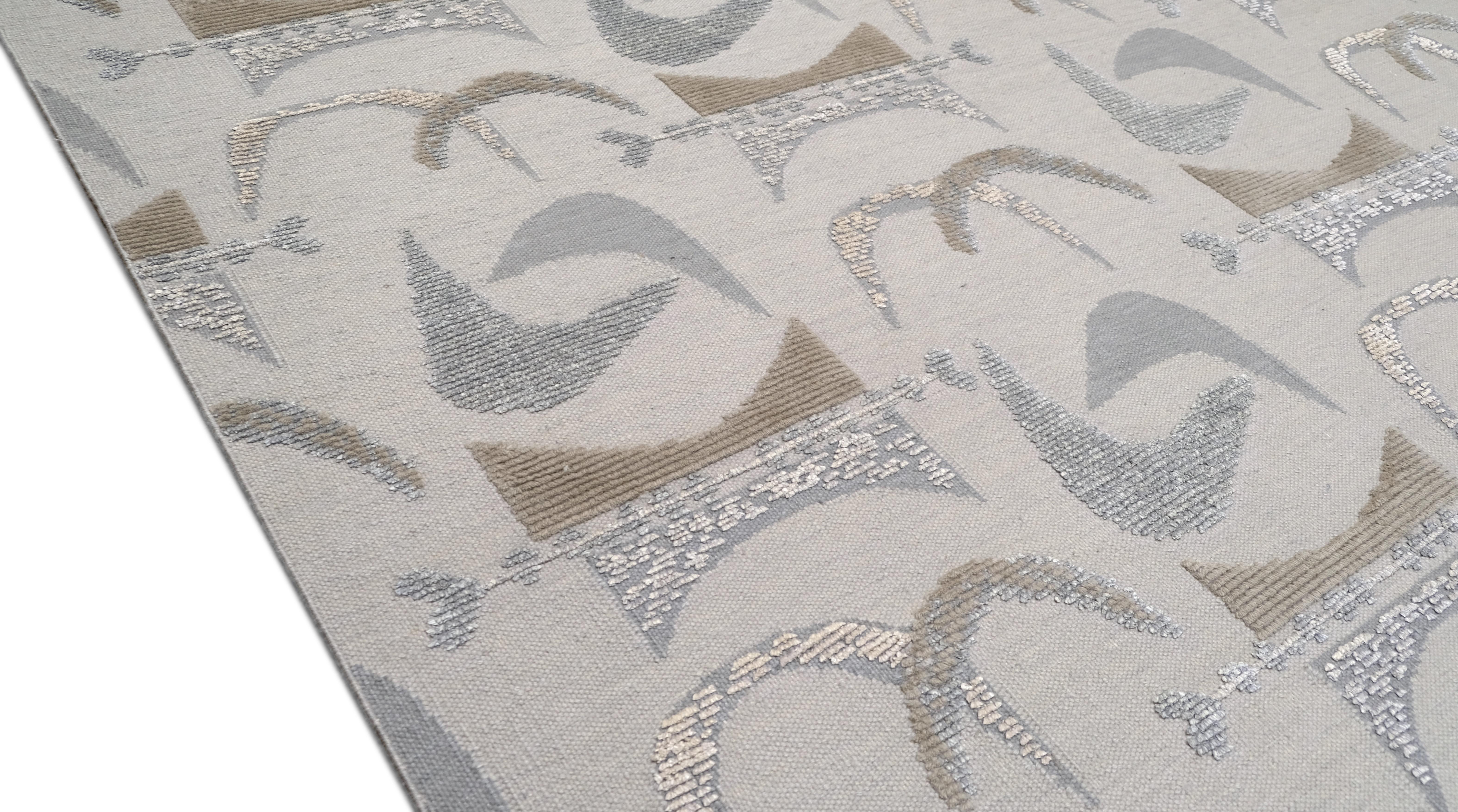 Annodato a mano Tappeto Modern Deco annodato a mano 9'3''x12' in vendita