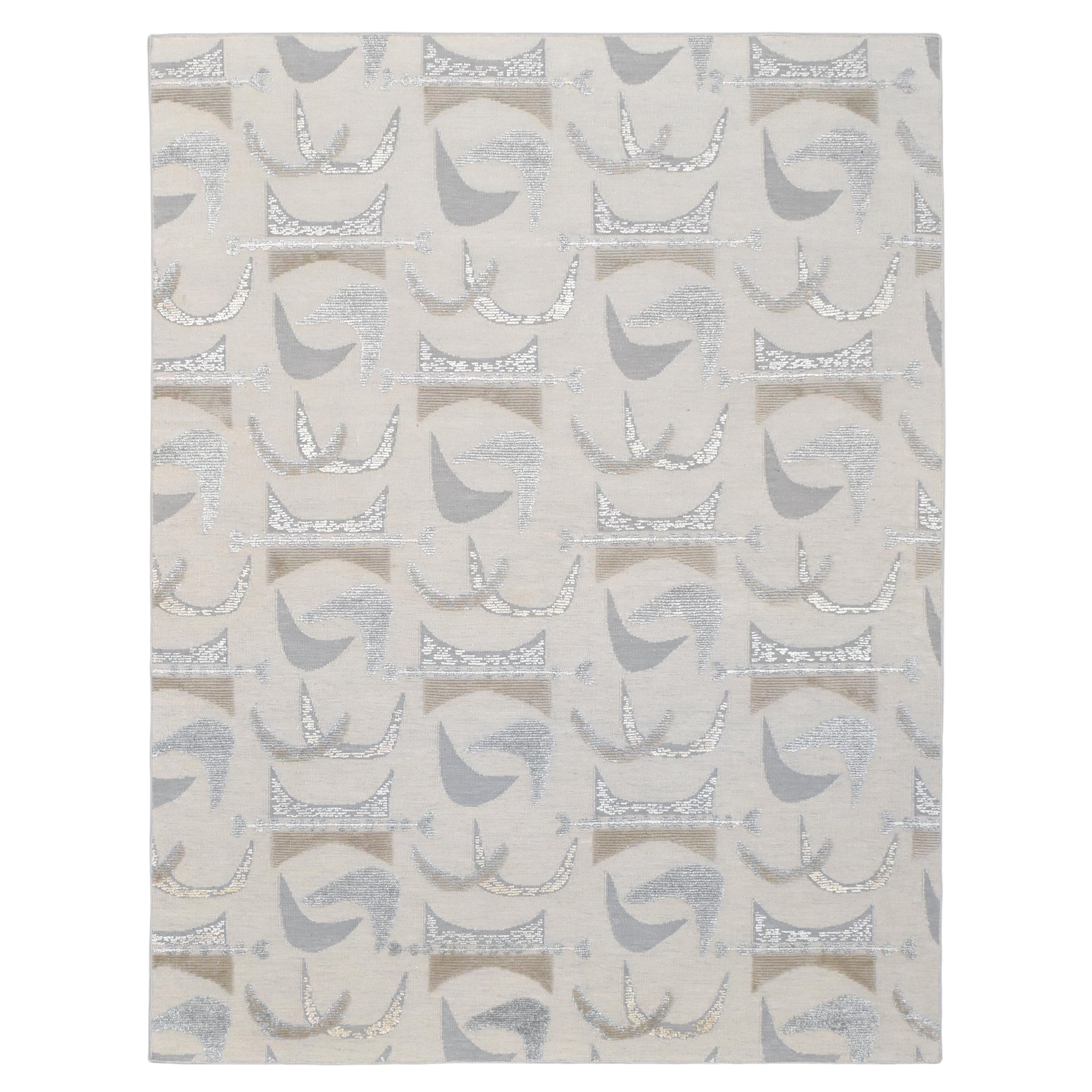 Modern Deco Hand Knotted Rug 9'3''x12'
