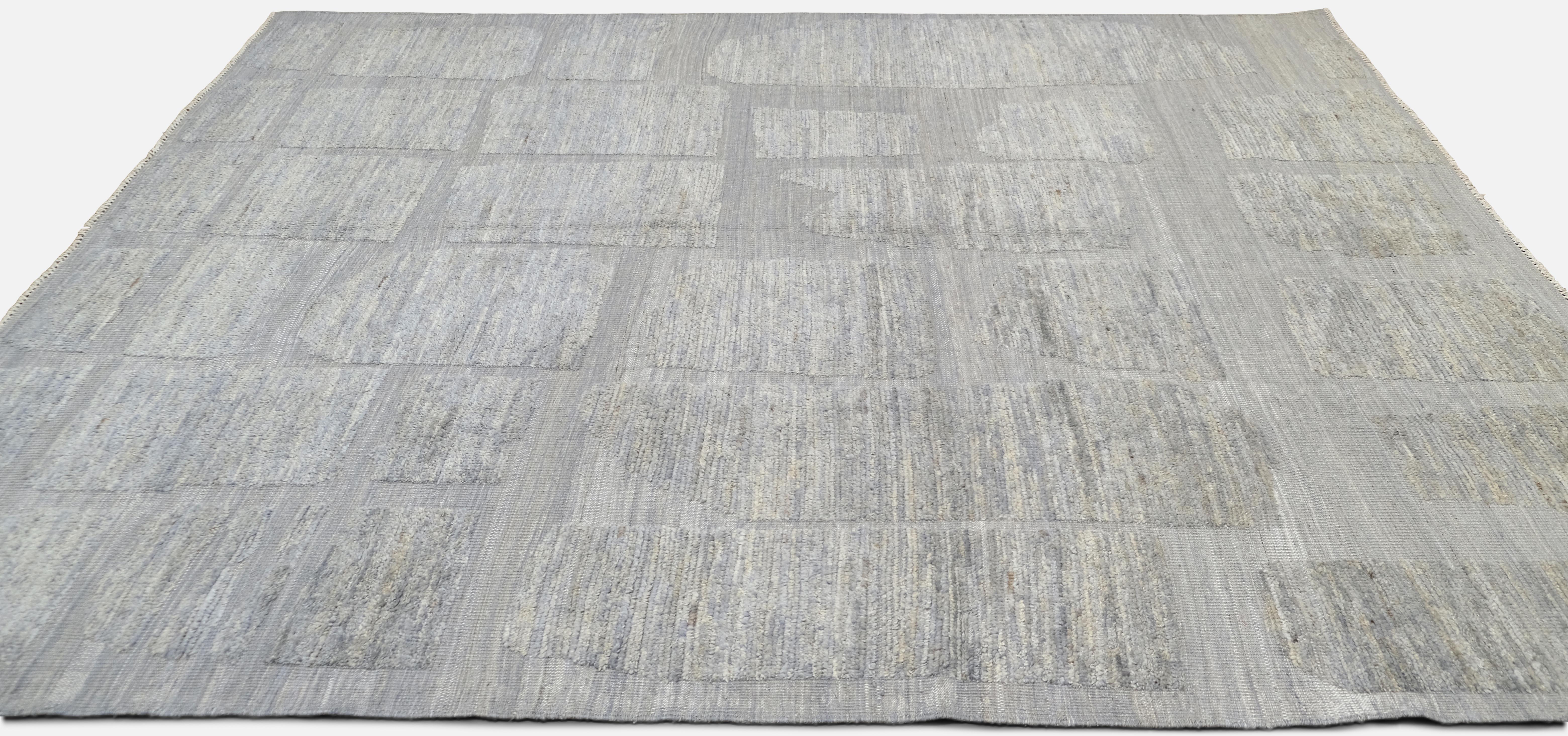 Hand-Knotted Modern Deco Hand Knotted Wool Rug 8'x10' For Sale