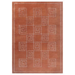 Alfombra tibetana inspirada en la decoración moderna con motivo de llave griega de Doris Leslie Blau