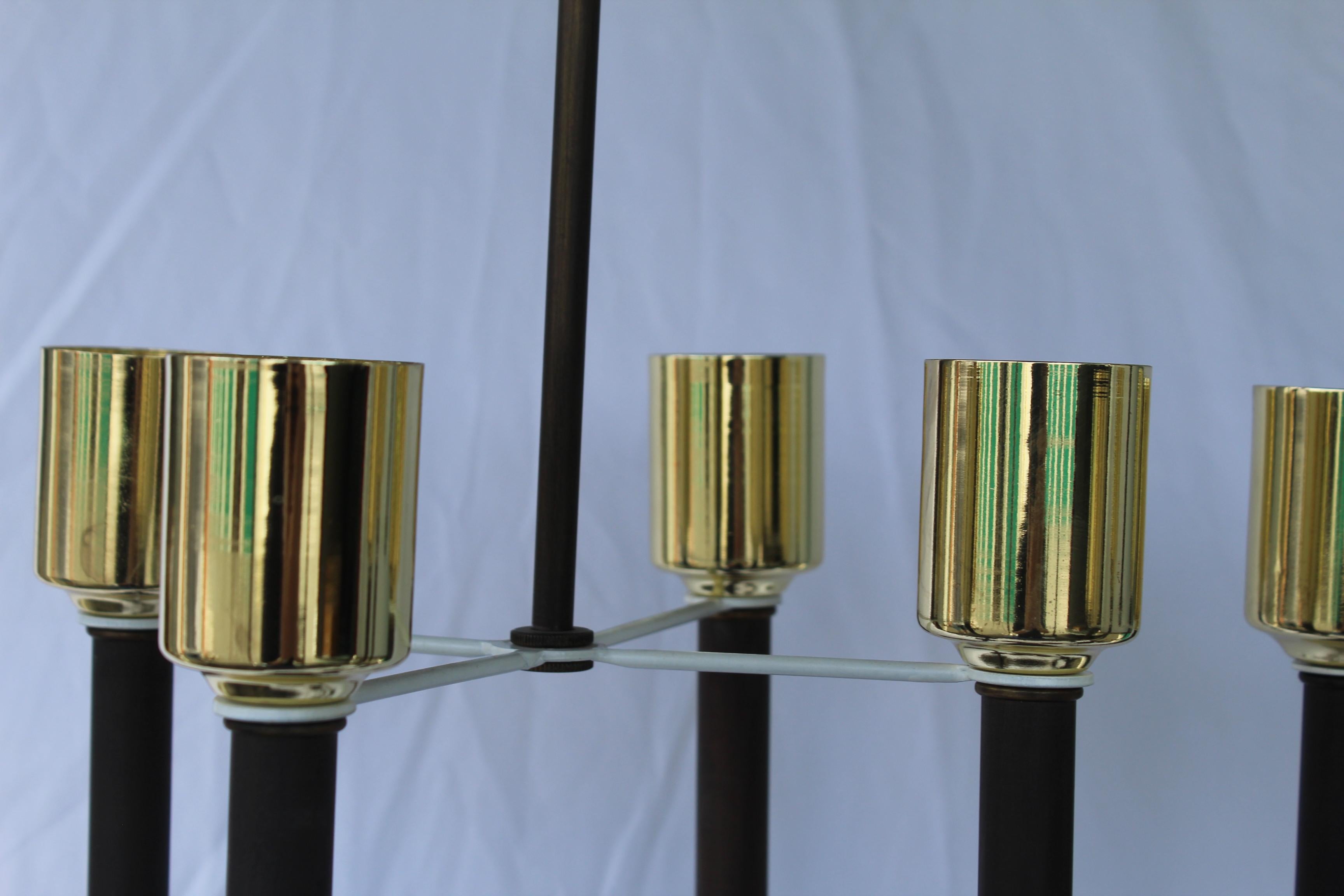 Modern/Deco Lamps, Solid Brass 4-Light, Manner of Tommy Parzinger In Good Condition For Sale In Los Angeles, CA
