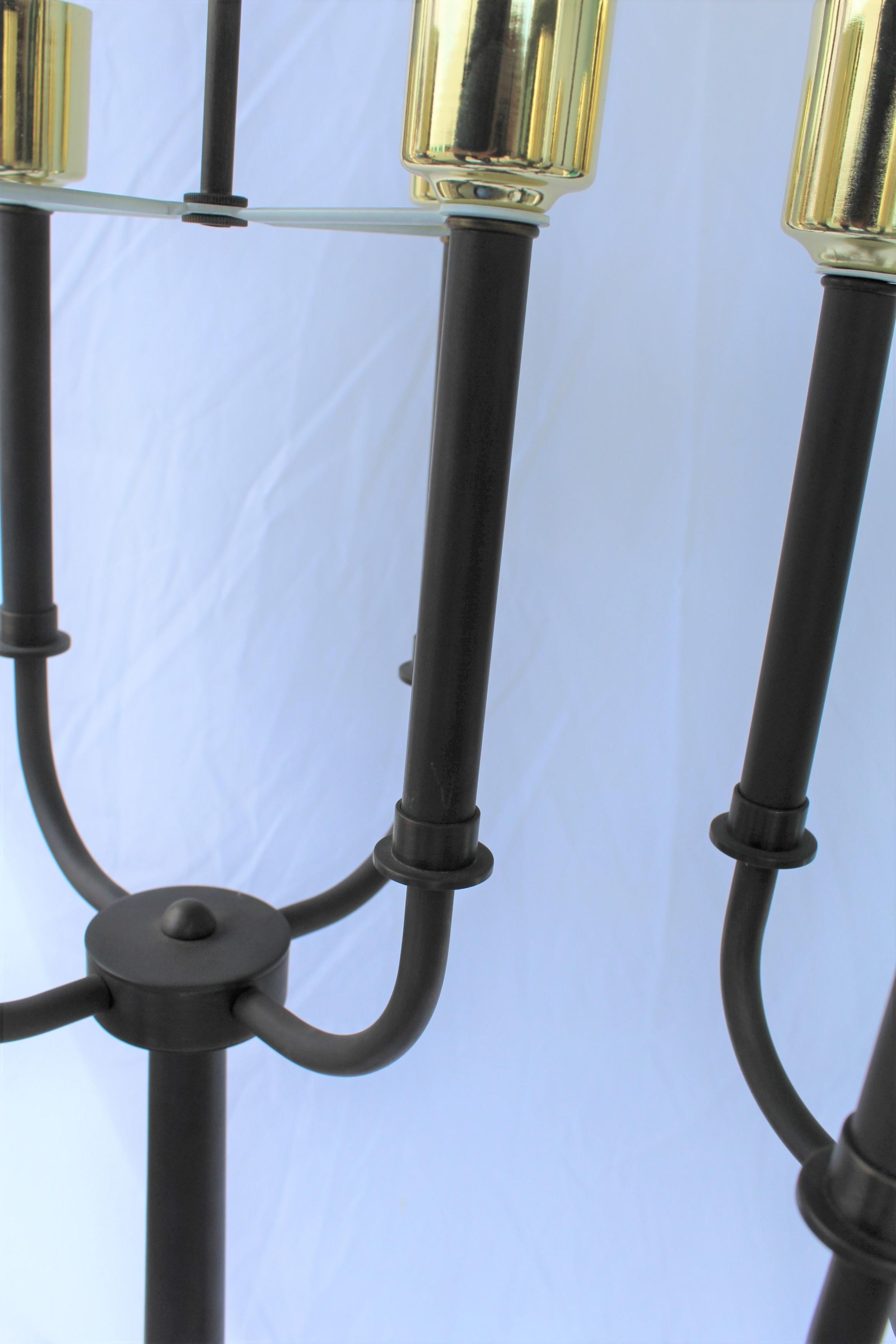 Modern/Deco Lamps, Solid Brass 4-Light, Manner of Tommy Parzinger For Sale 1