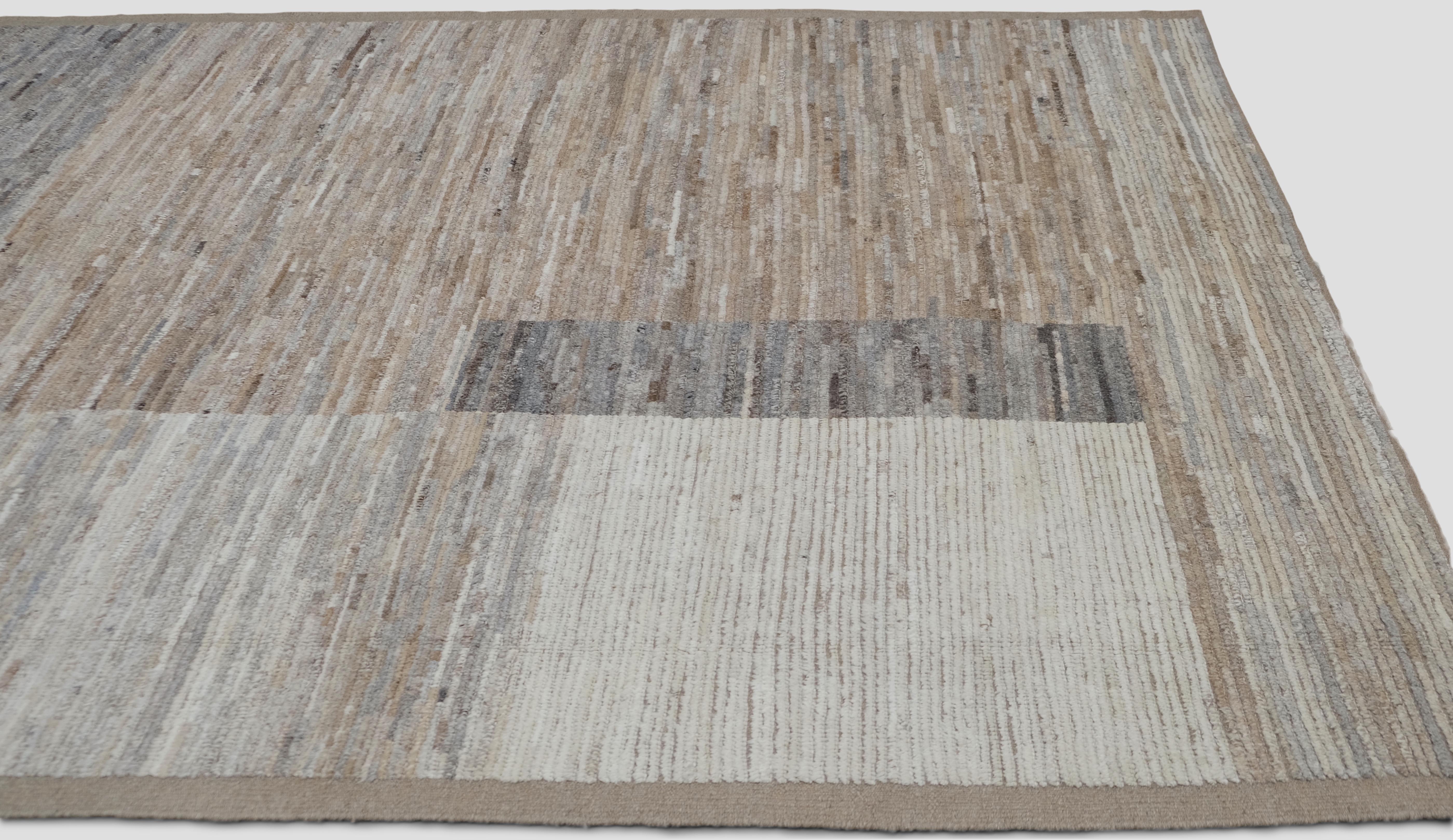 Alfombra Deco Moderna de Lana Estampada en Tonos Terrosos 6'5''x9' Afgano en venta