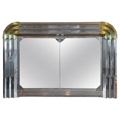 Modern Deco Revival Steel and Brass Fireplace Surround