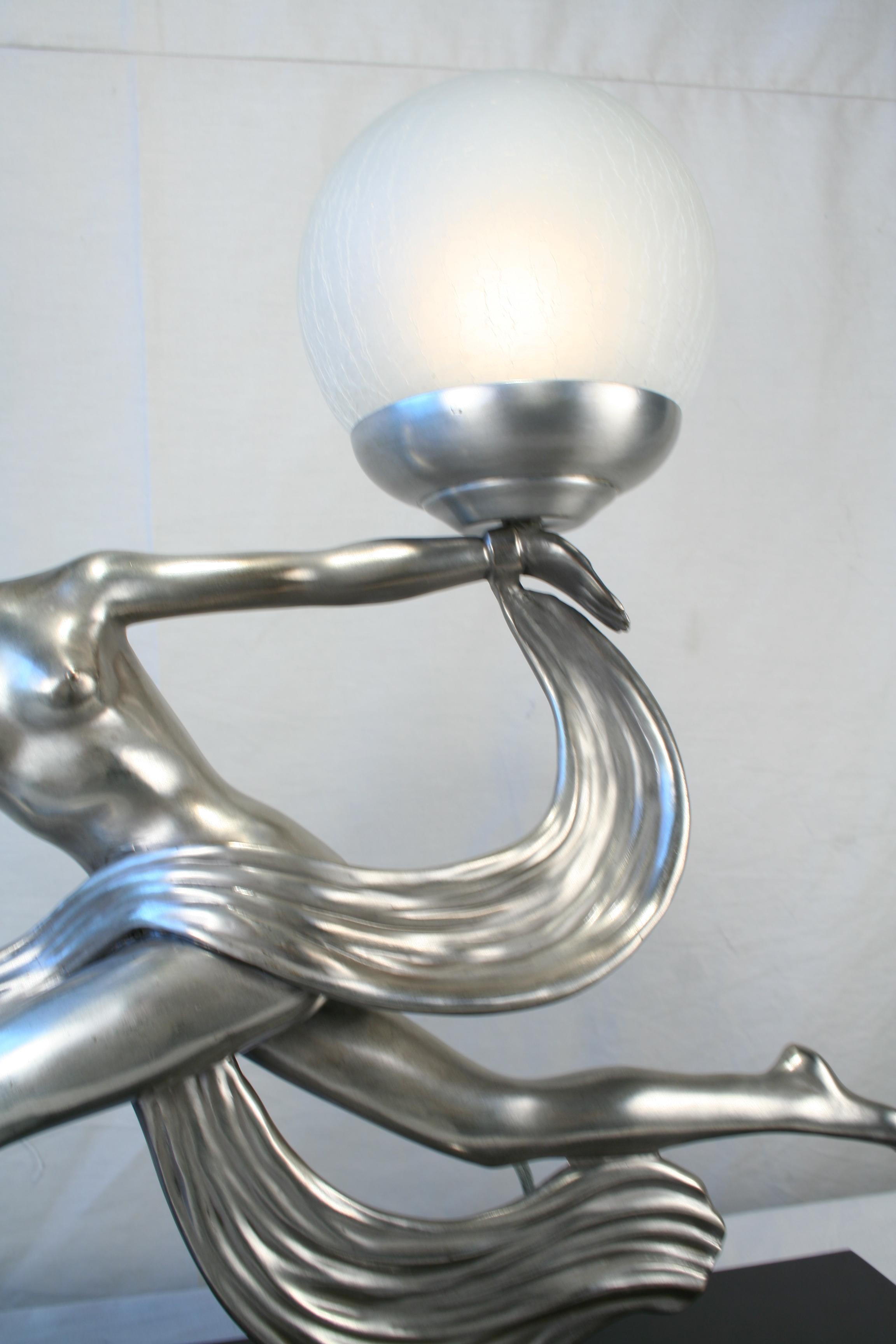 North American Modern/deco semi-nude girl Lamp For Sale