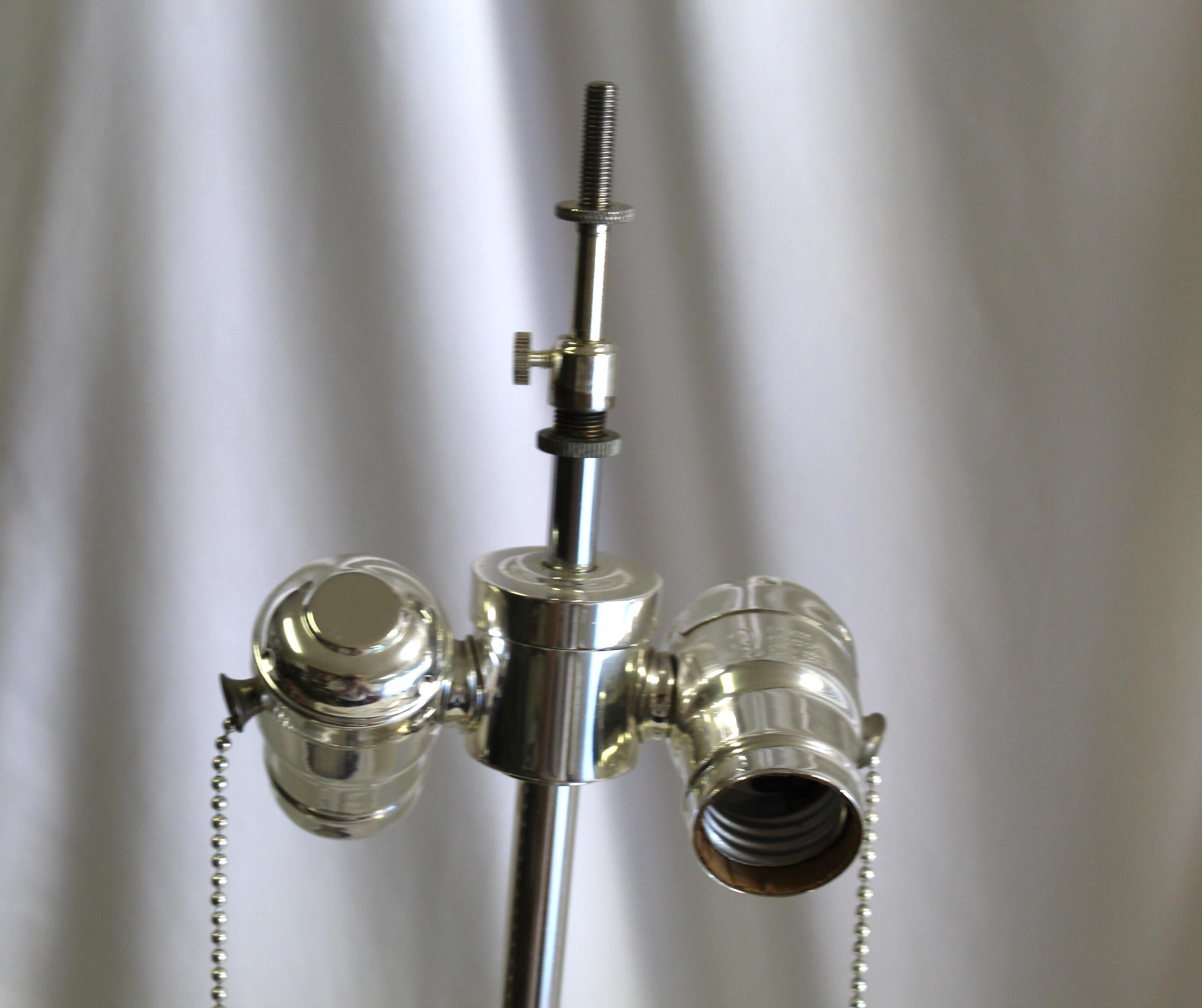 American Modern / Deco  Silver Glass Rod Lamps  Pr For Sale
