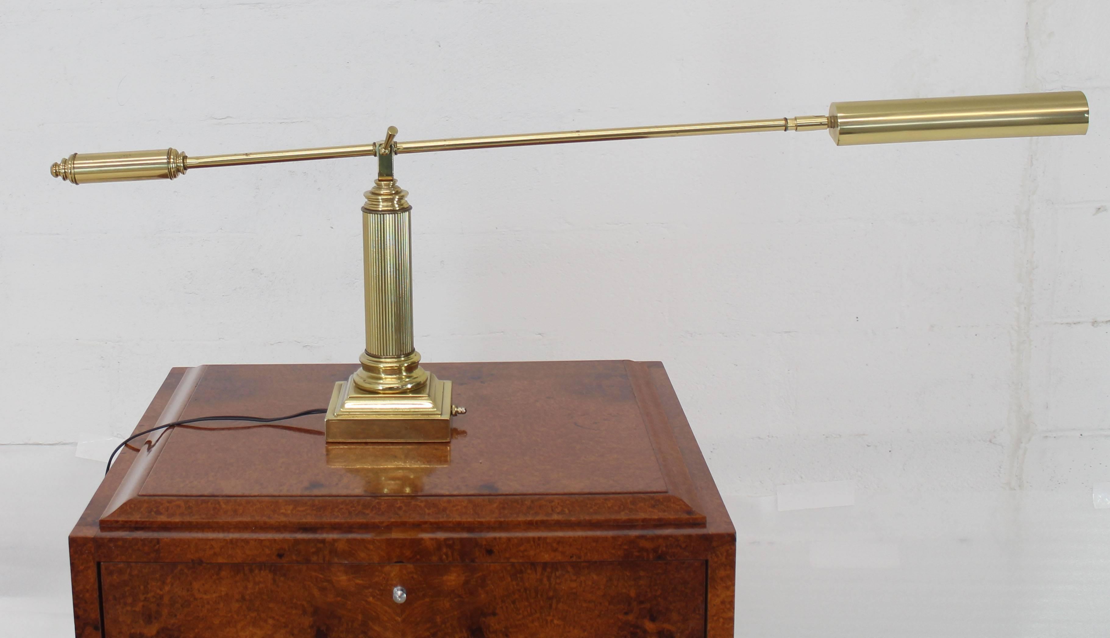 Polished Modern Decorative Adjustable Long Arm Brass Table Desk Lamp