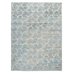 Modern Decorative Blue Rug with an Abstract Design