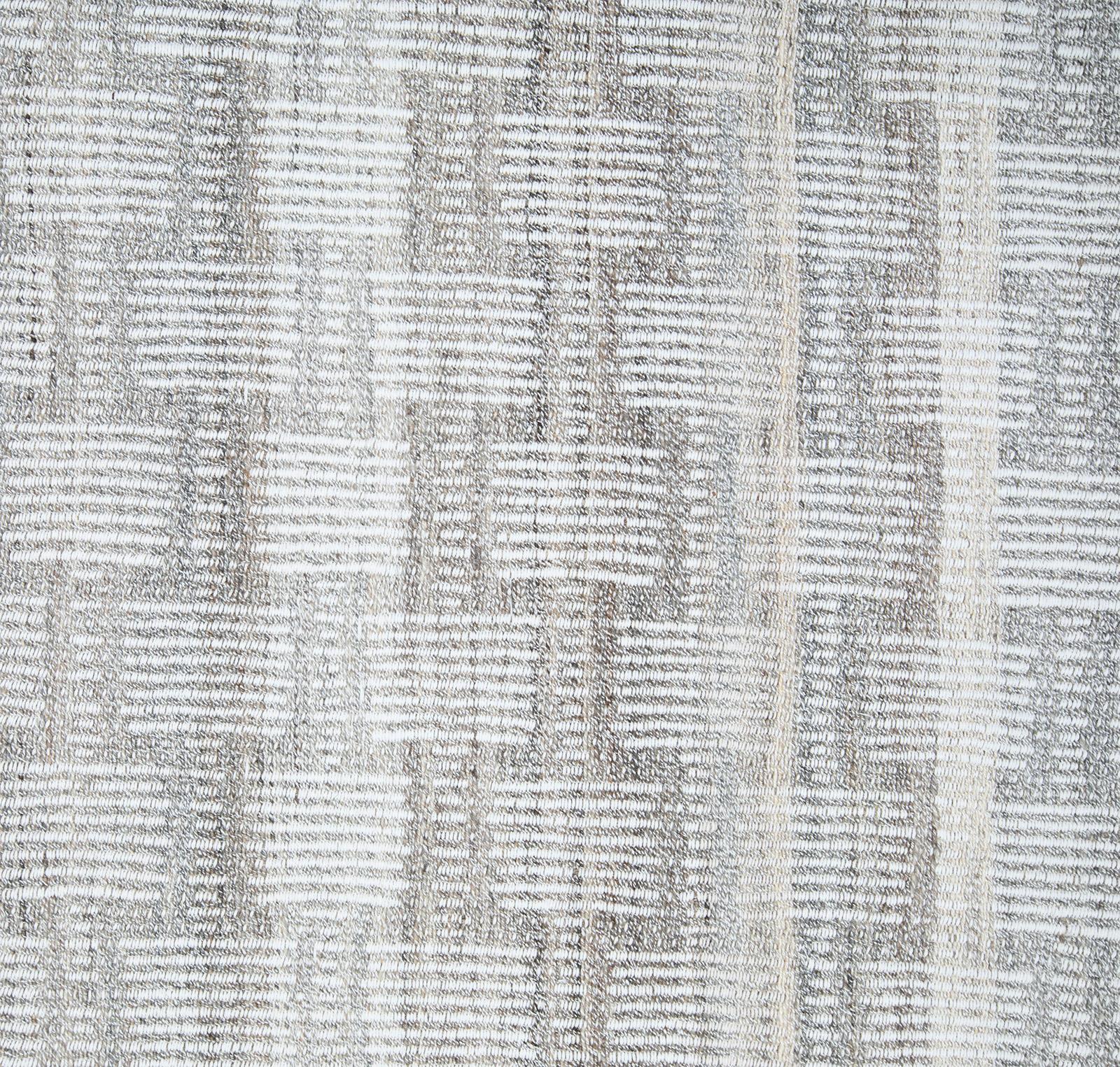 Afghan Modern Decorative Flatweave Textured Rug in Natural Tones For Sale