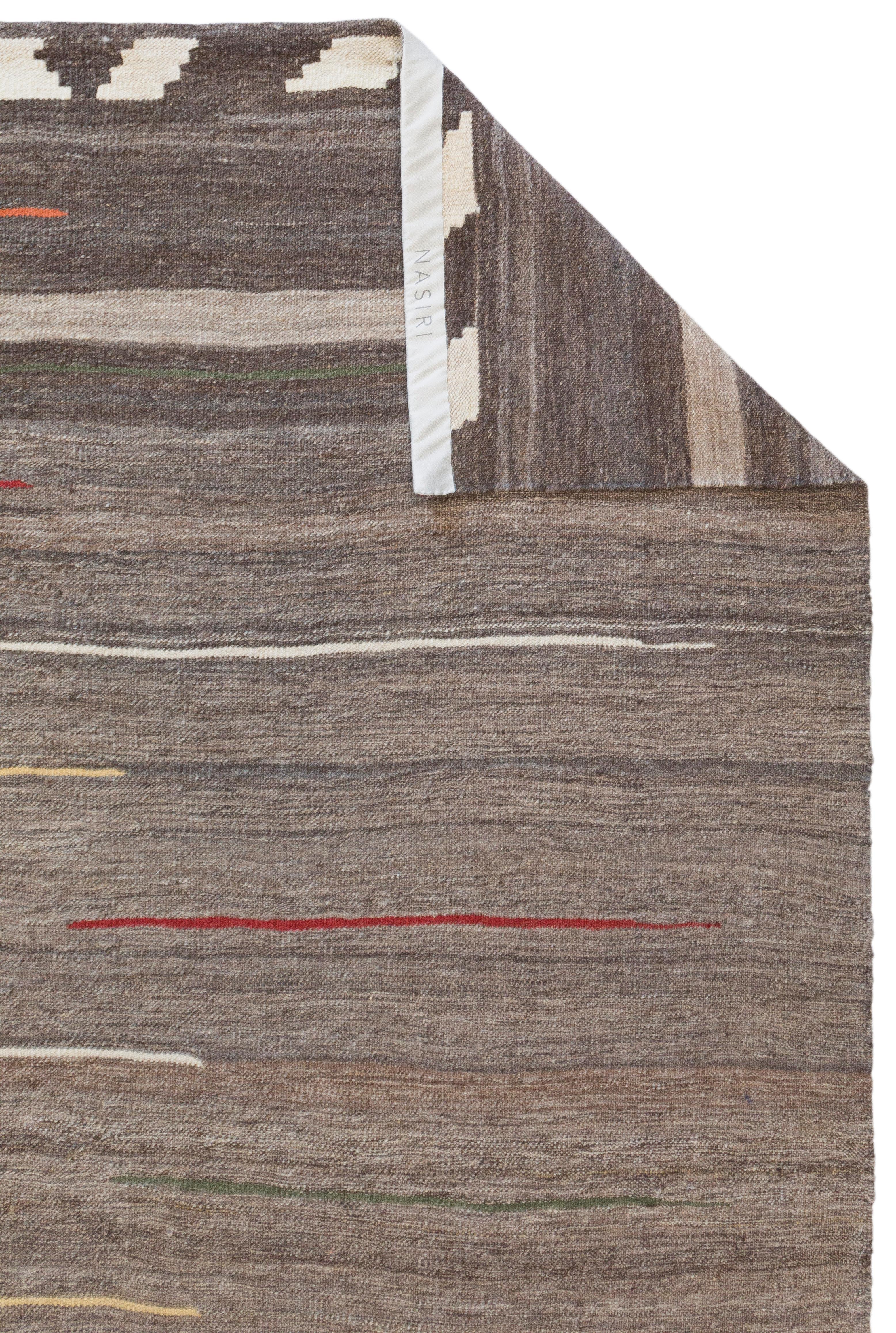 Kilim moderne dans une couleur moka en vente 6