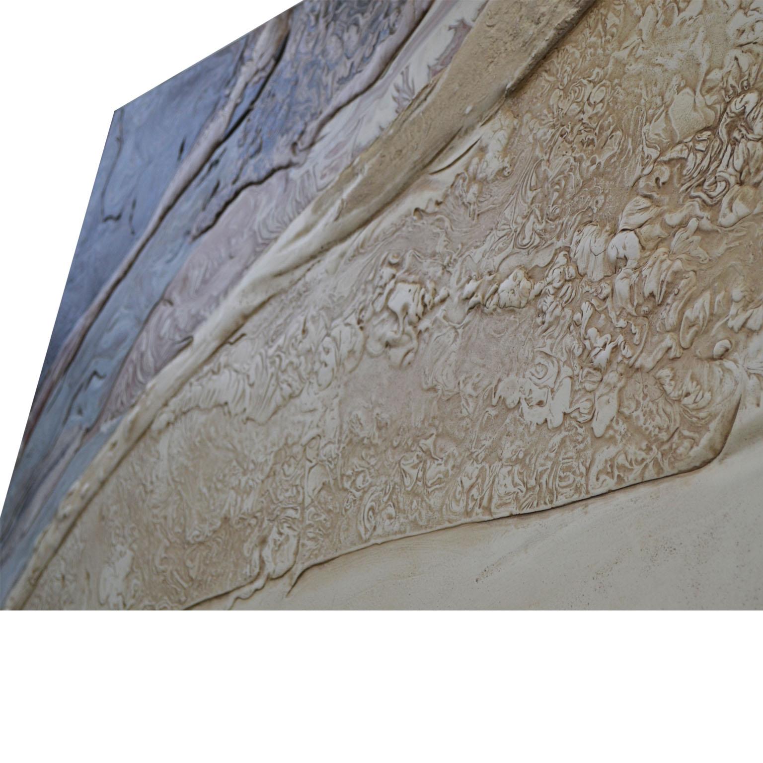 Moderne Panneau mural d'art décoratif en relief scagliola fabriqué à la main en Italie par Cupioli, disponible en vente