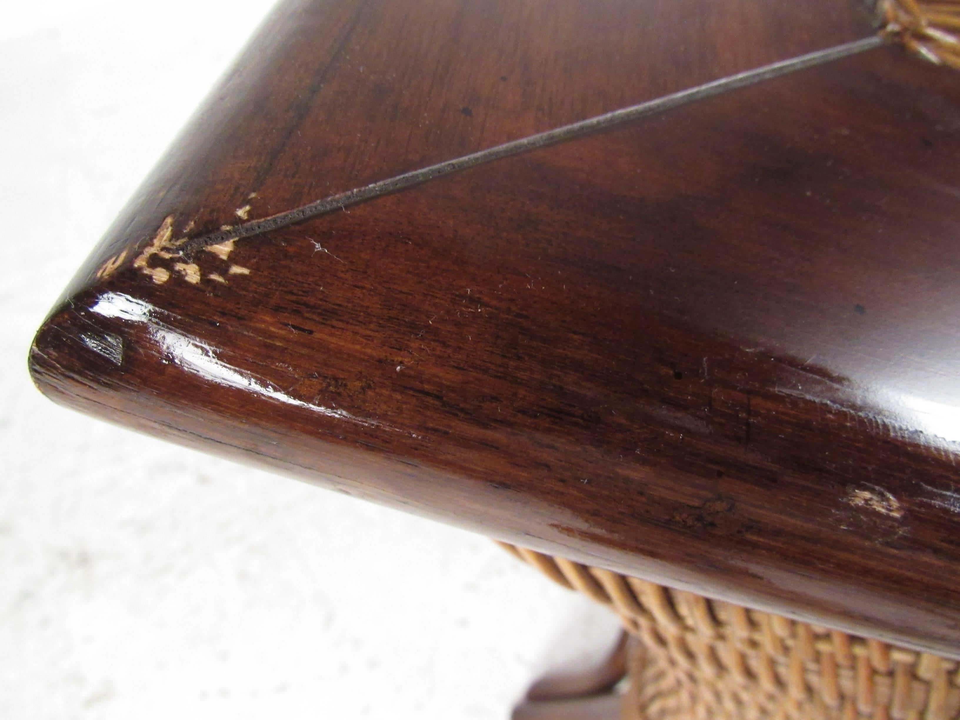 Modern Decorator Wicker Bench 5
