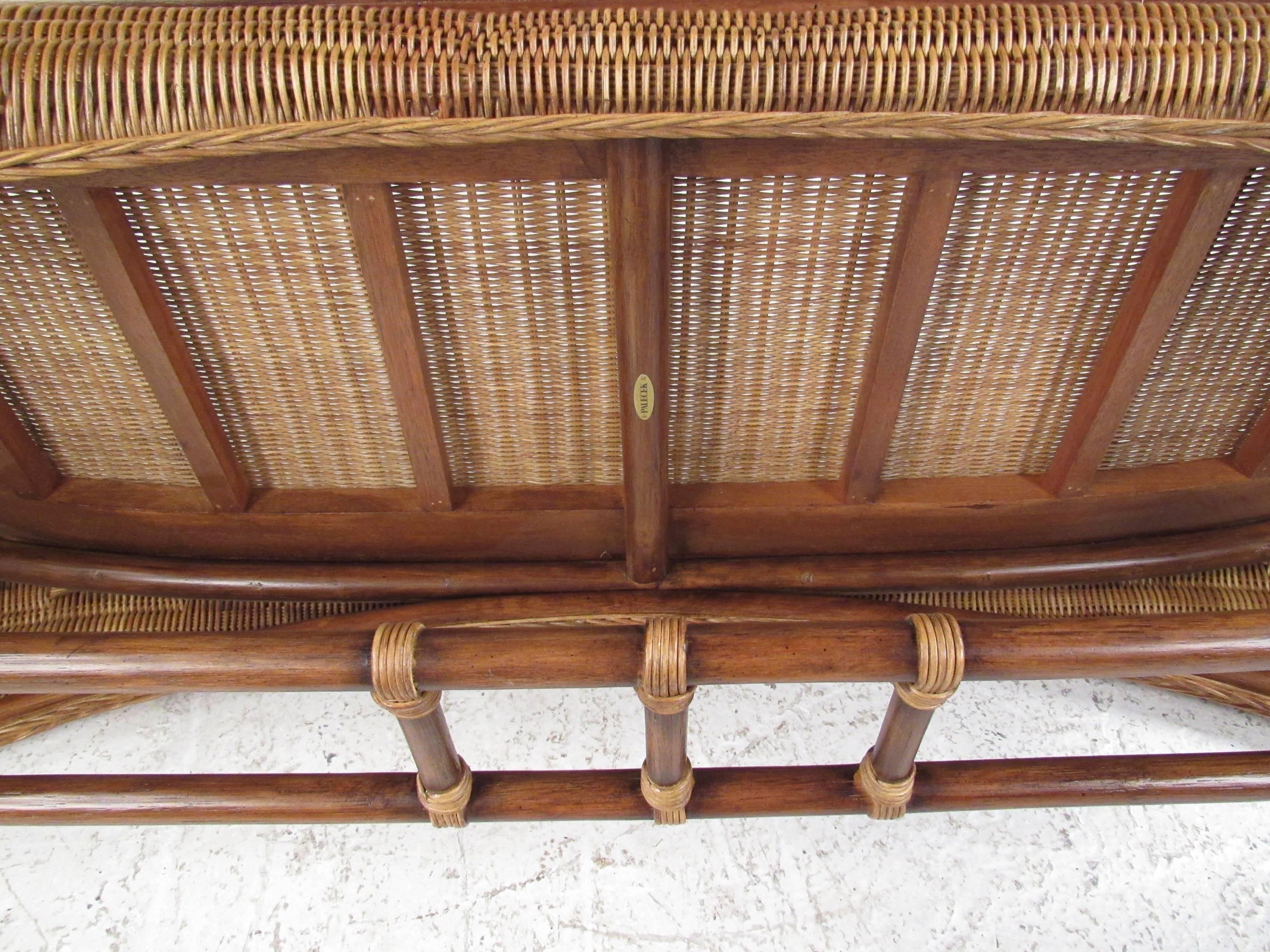 Modern Decorator Wicker Bench 6