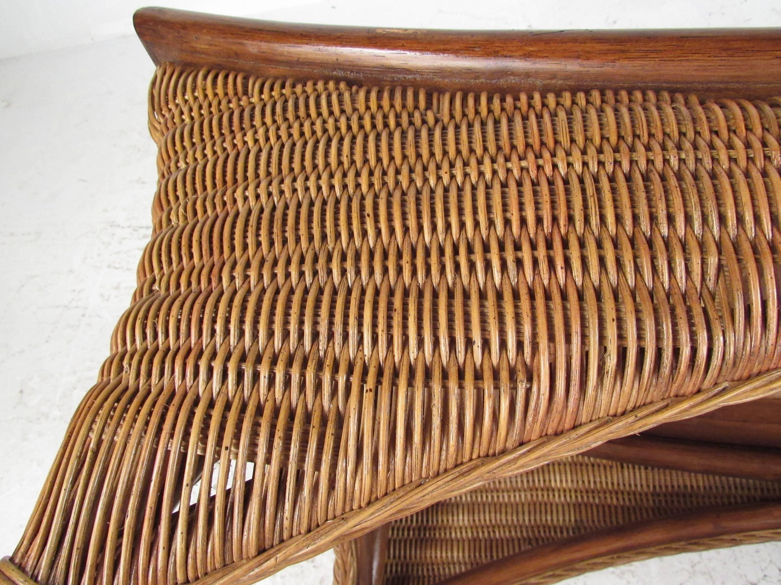 Modern Decorator Wicker Bench 7