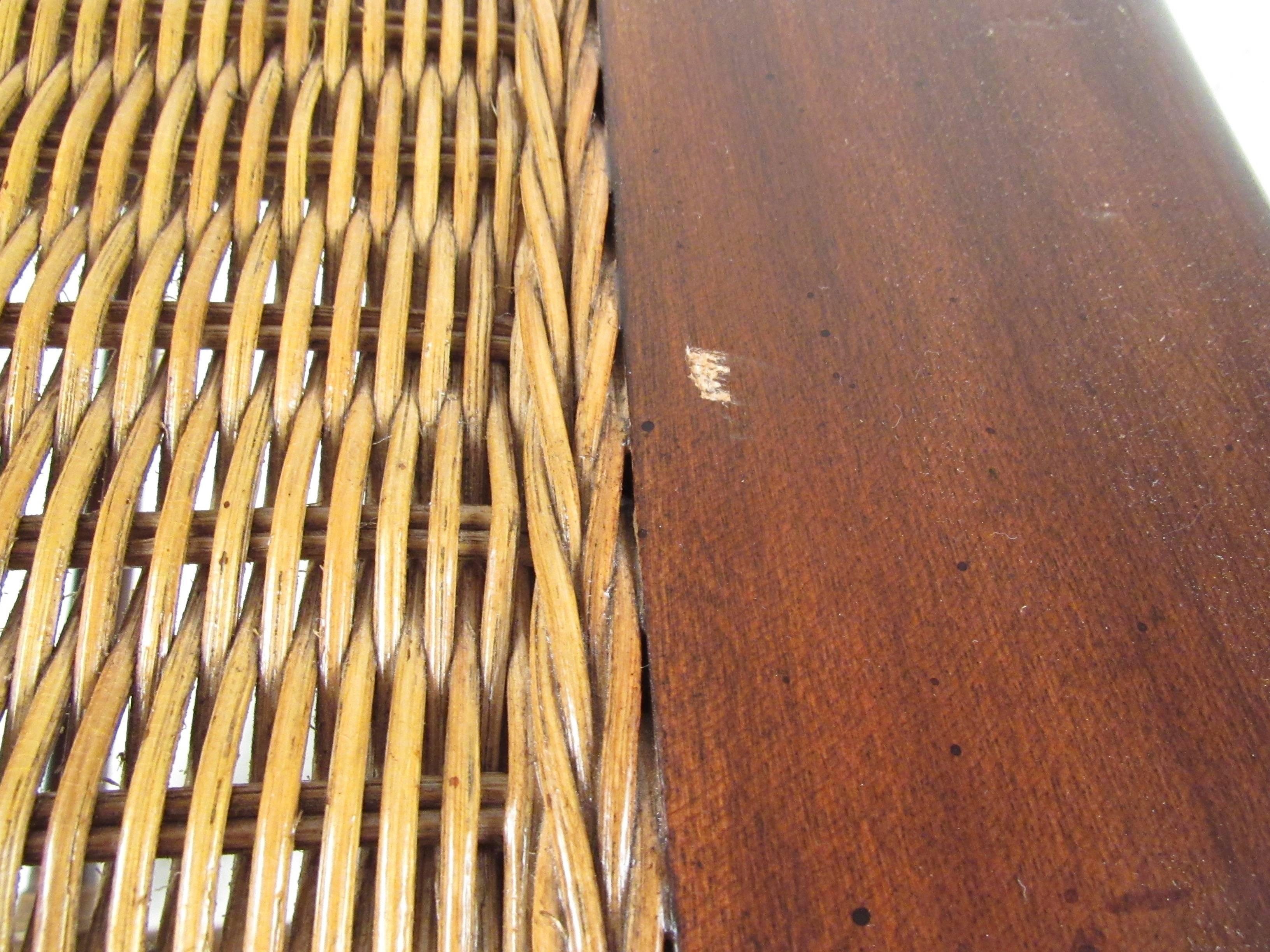 Modern Decorator Wicker Bench 3