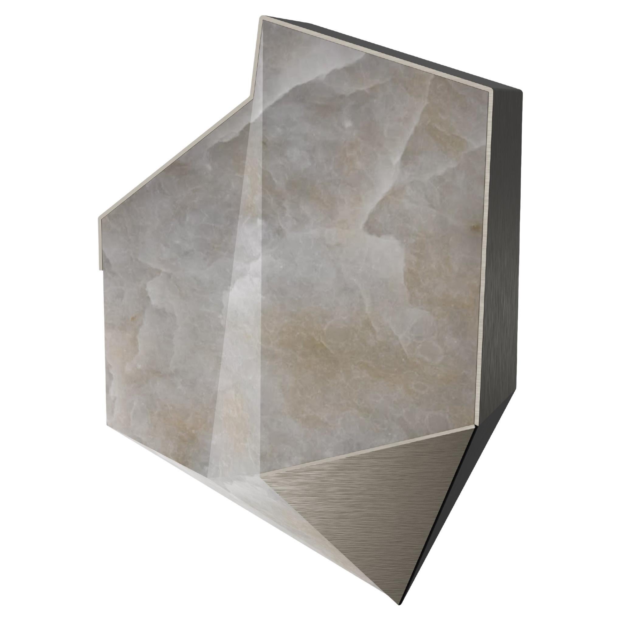 Modern Denali Wall Lamp Alabaster, Brass Handmade in Portugal by Porus Studio