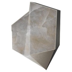 Modern Denali Wall Lamp Alabaster, Brass Handmade in Portugal by Porus Studio