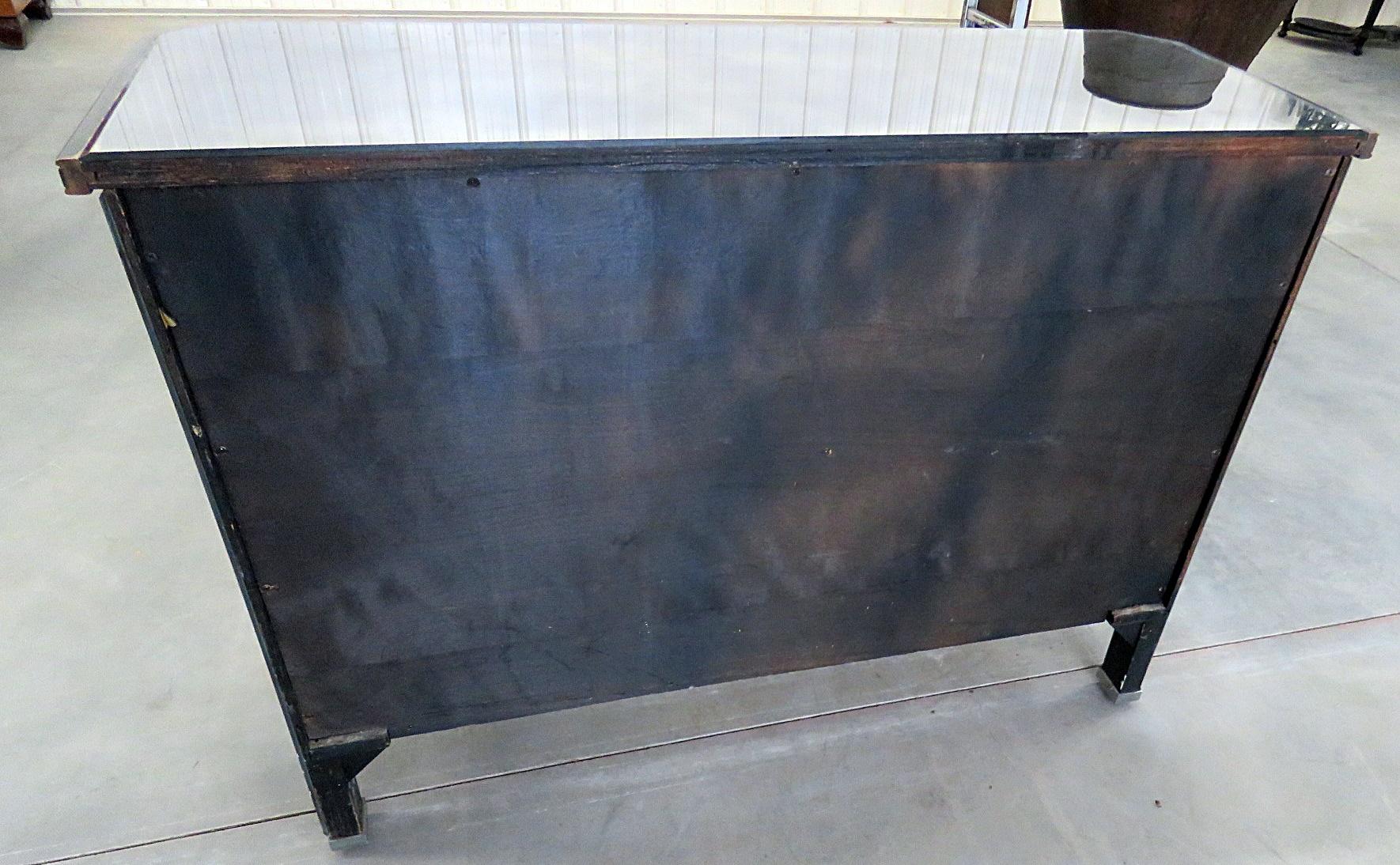 Early French Art Deco Antique Mirrored Writing Table Desk  In Good Condition In Swedesboro, NJ