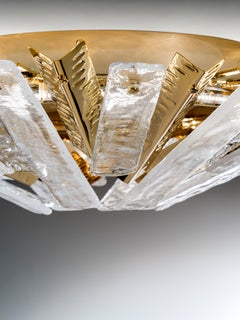 Modernes Design, Artic Deckenleuchte, Gold Finish, Transparentes Glas, Italien