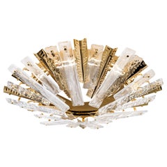 Modernes Design, Artic Deckenleuchte, Gold Finish, Transparentes Glas, Italien