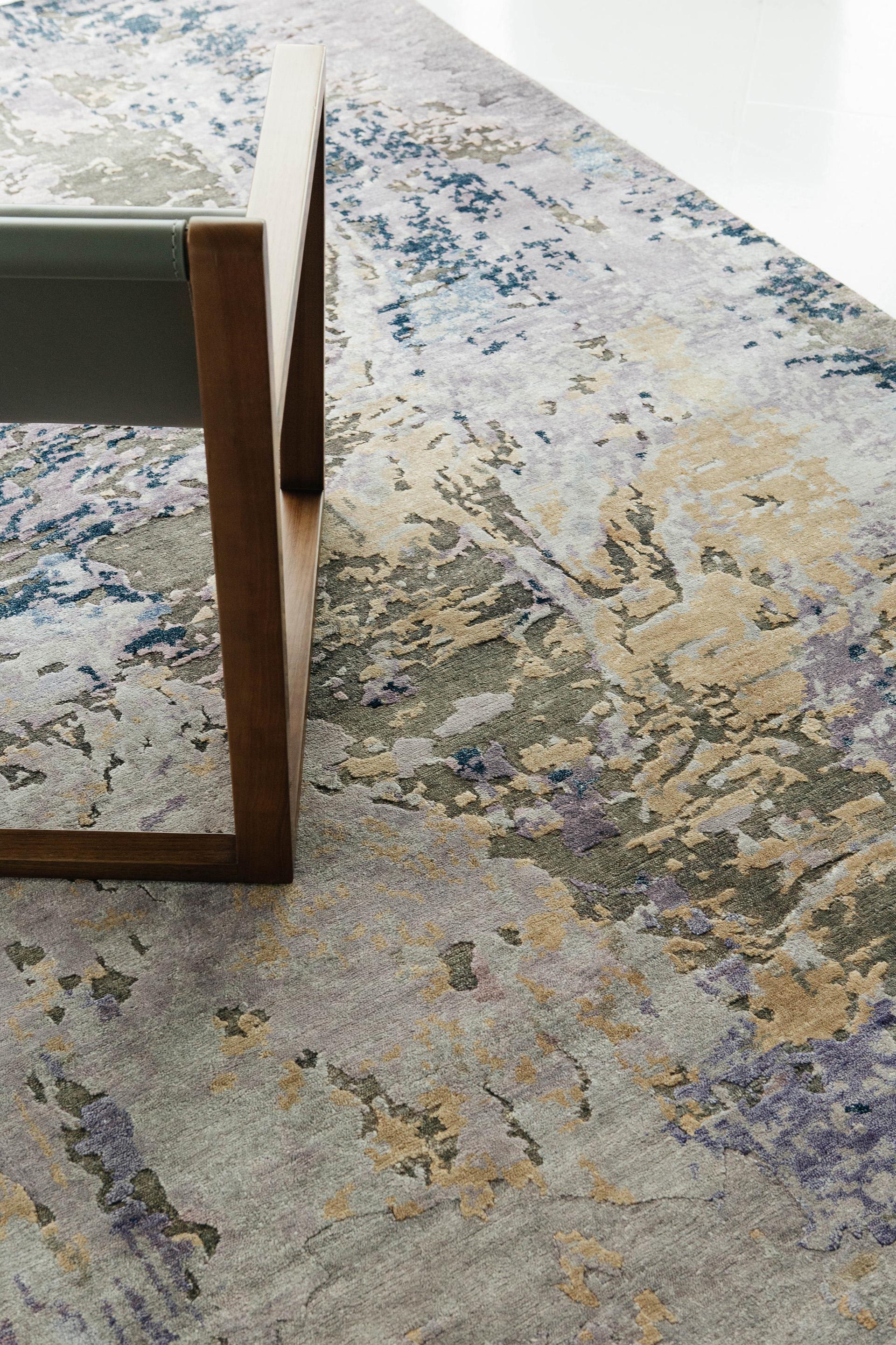 Modernes Design Bambus Seide geprägter Teppich FR1203 von Mehraban Rugs im Zustand „Neu“ im Angebot in WEST HOLLYWOOD, CA