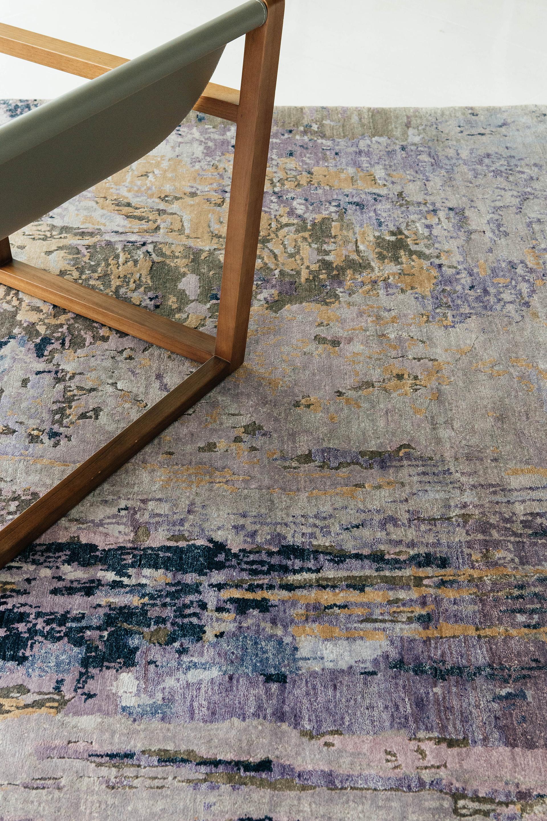 XXIe siècle et contemporain Tapis gaufré en soie de bambou au design moderne FR1203 de Mehraban Rugs en vente
