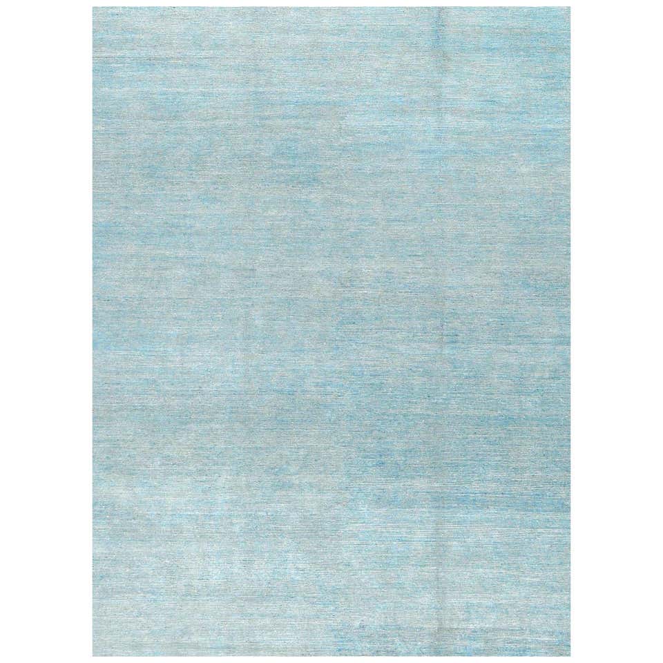 Contemporary Cream Bamboo Silk Rug For Sale at 1stDibs
