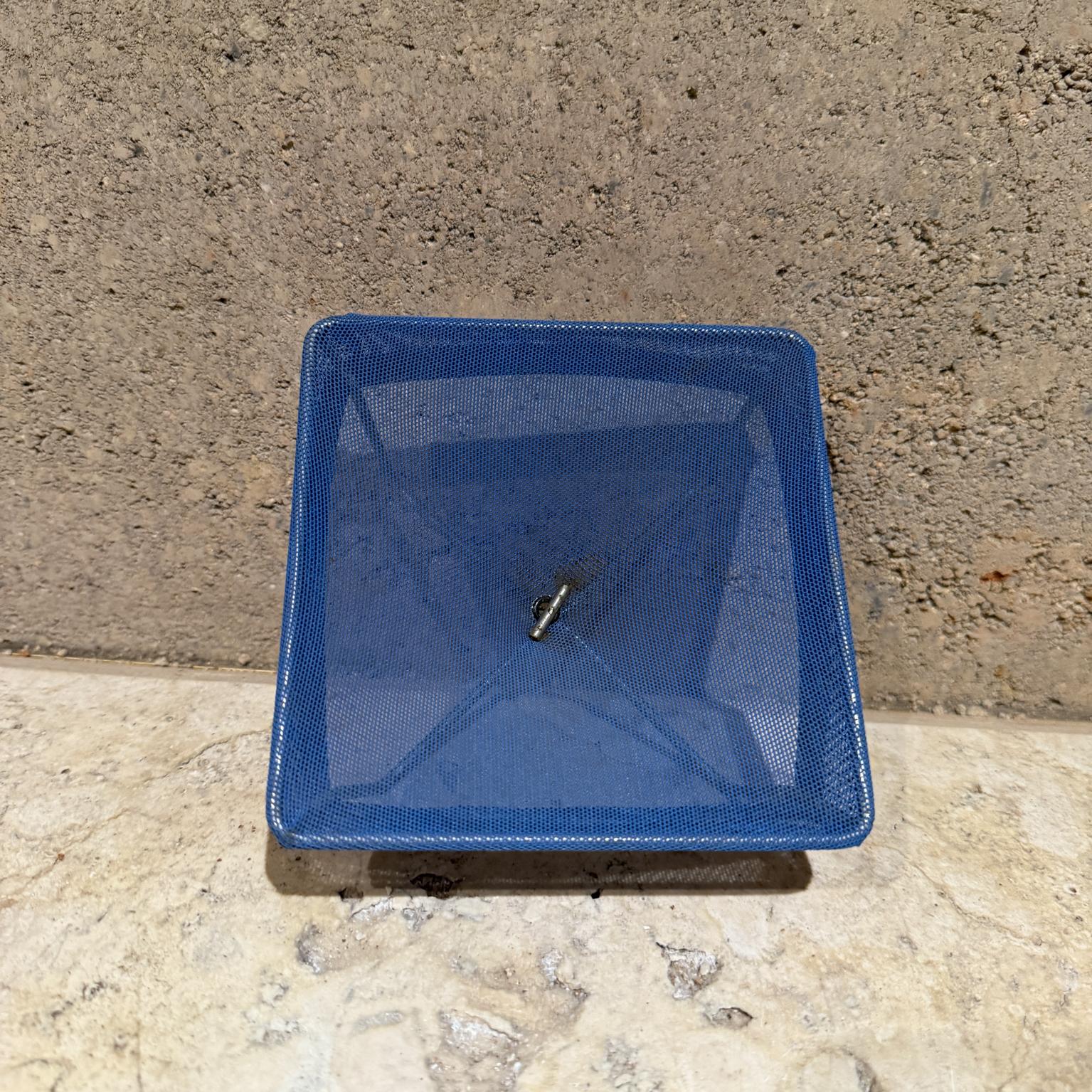 Metal Modern Design Blue Canvas Catch All Tray For Sale