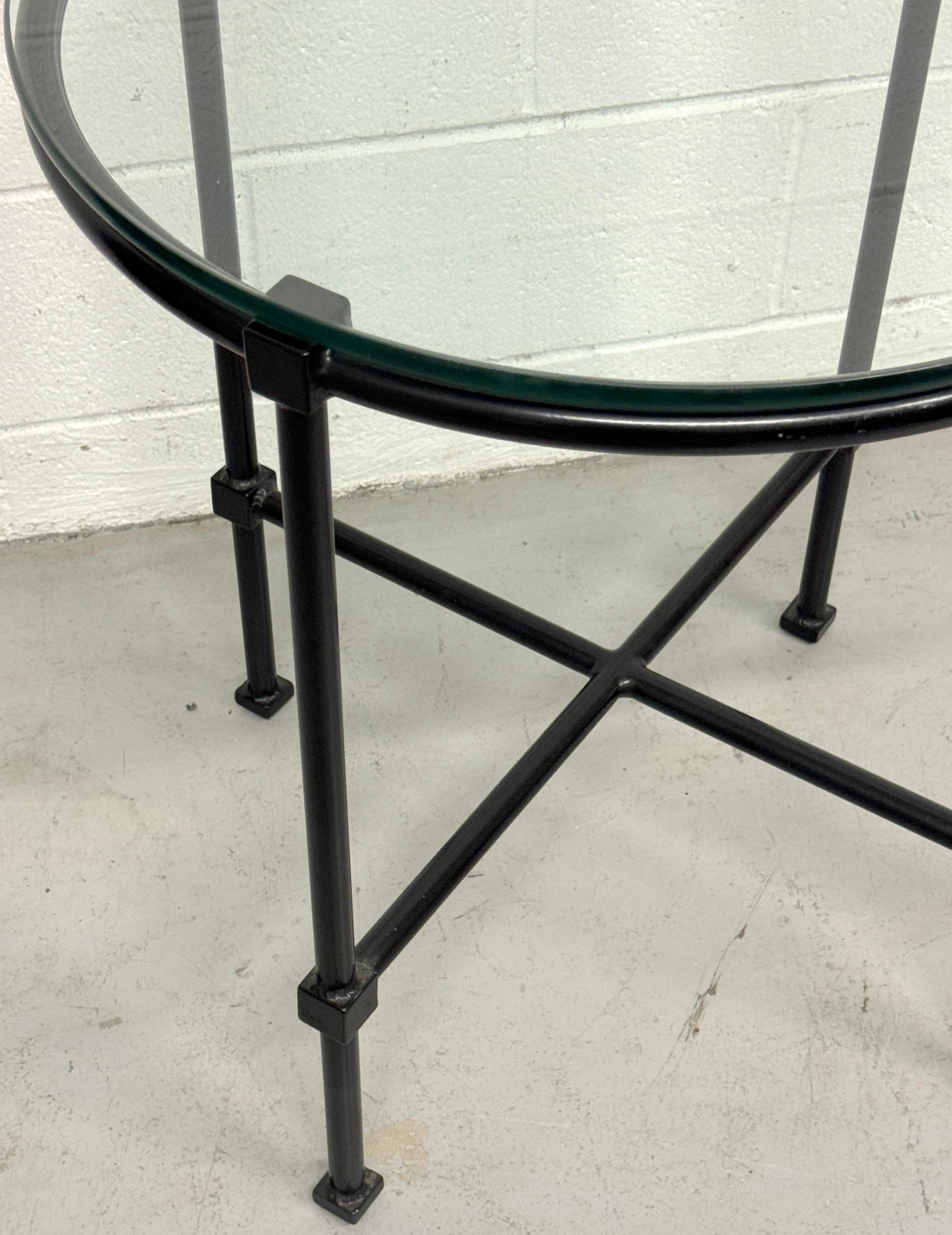 Modernes modernes Design Gueridon/Tischglasplatte aus Bronzeguss-Aluminiumguss von Brown Jordan (amerikanisch) im Angebot
