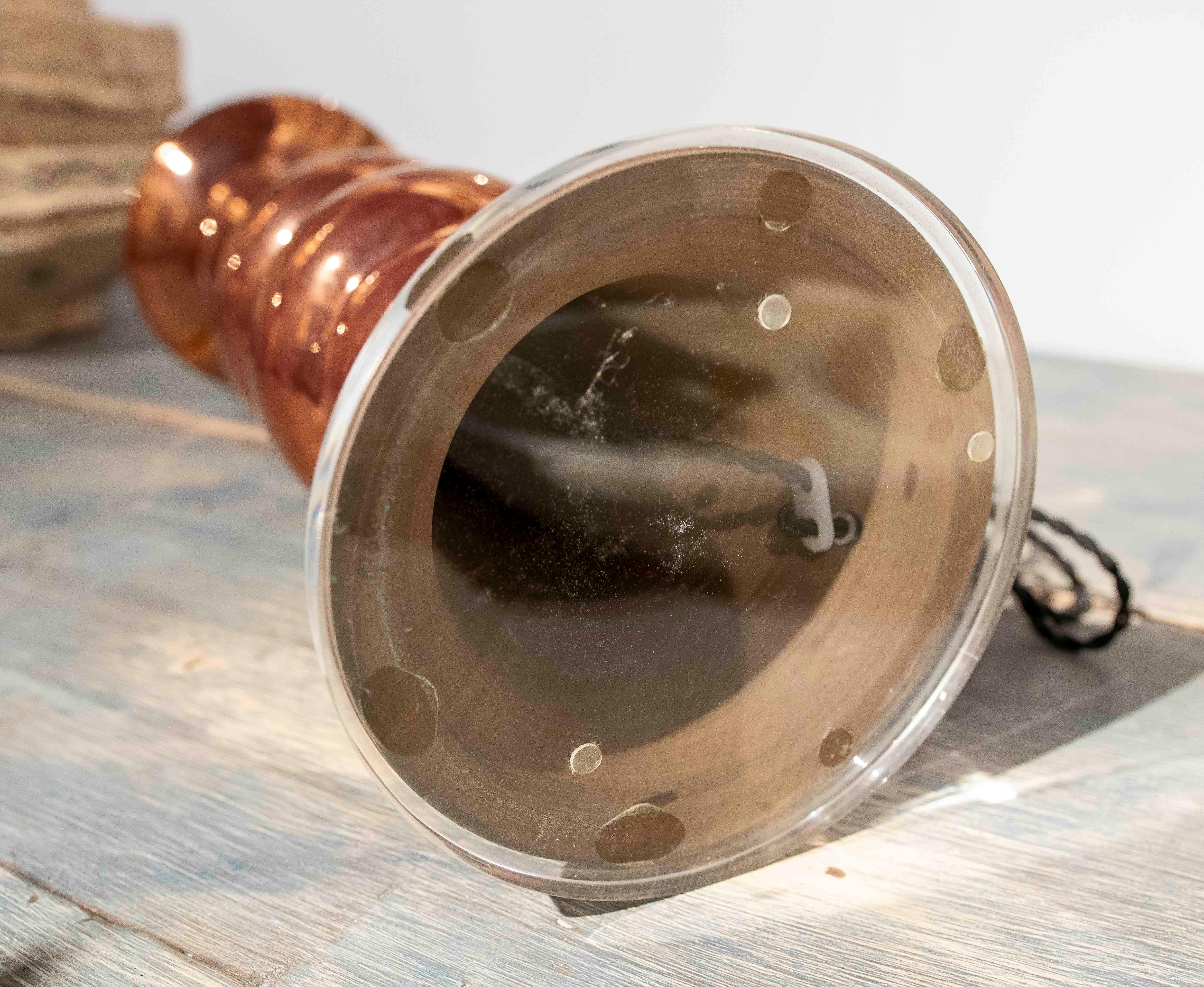 Modern Design Ceramic Table Lamp with a Copper Finish For Sale 6