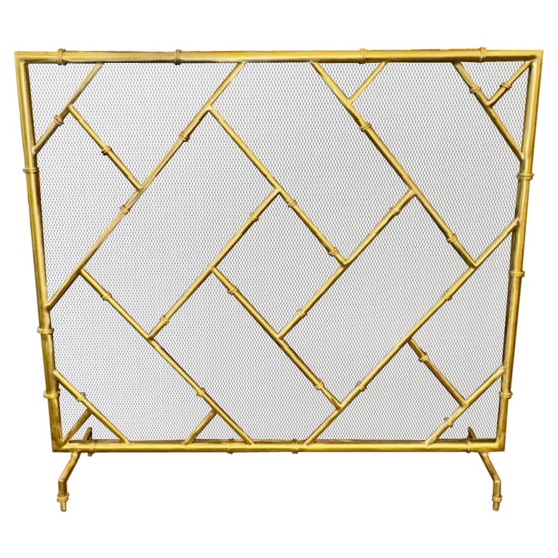 Modern Design Custom Brass Bamboo Form Fire Screen