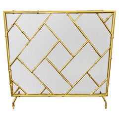 Modern Design Custom Brass Bamboo Form Fire Screen
