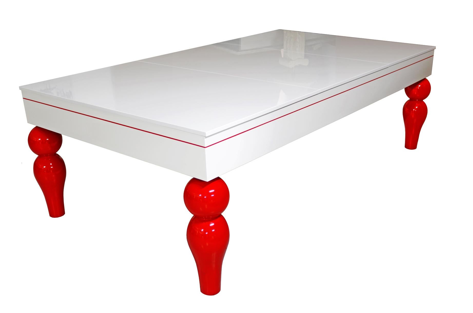 Portugais Table de salle à manger moderne Billiard Snooker POOL Ping-Pong table blanche et rouge en vente