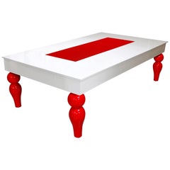 Modern Design Dining Table Billiard Snooker POOL Ping-Pong Table in White & Red